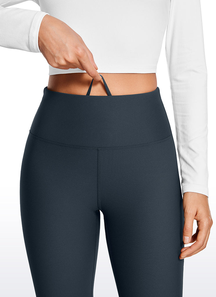 CRZ YOGA Womens Fleece Lined Flare Leggings 31" True Navy