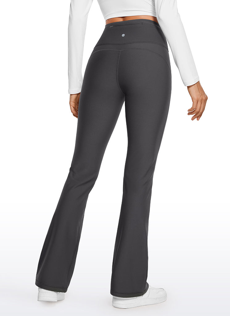 CRZ YOGA Womens Fleece Lined Flare Leggings 31" Ink Gray