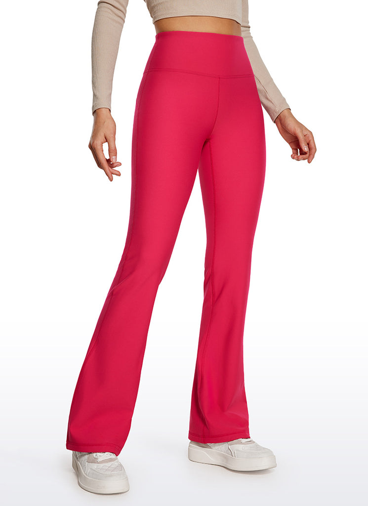 CRZ YOGA Womens Fleece Lined Flare Leggings 31" Olive Green