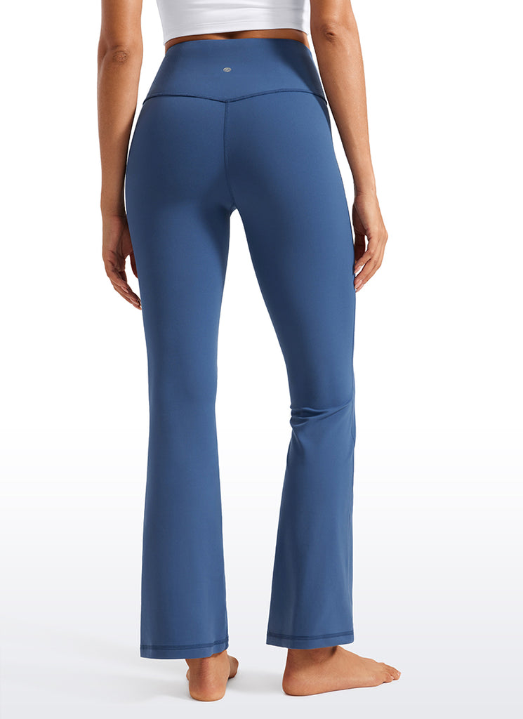 CRZ YOGA Women's Yoga High Waist Butterluxe Flare Pocket Leggings 29" Pitch Blue