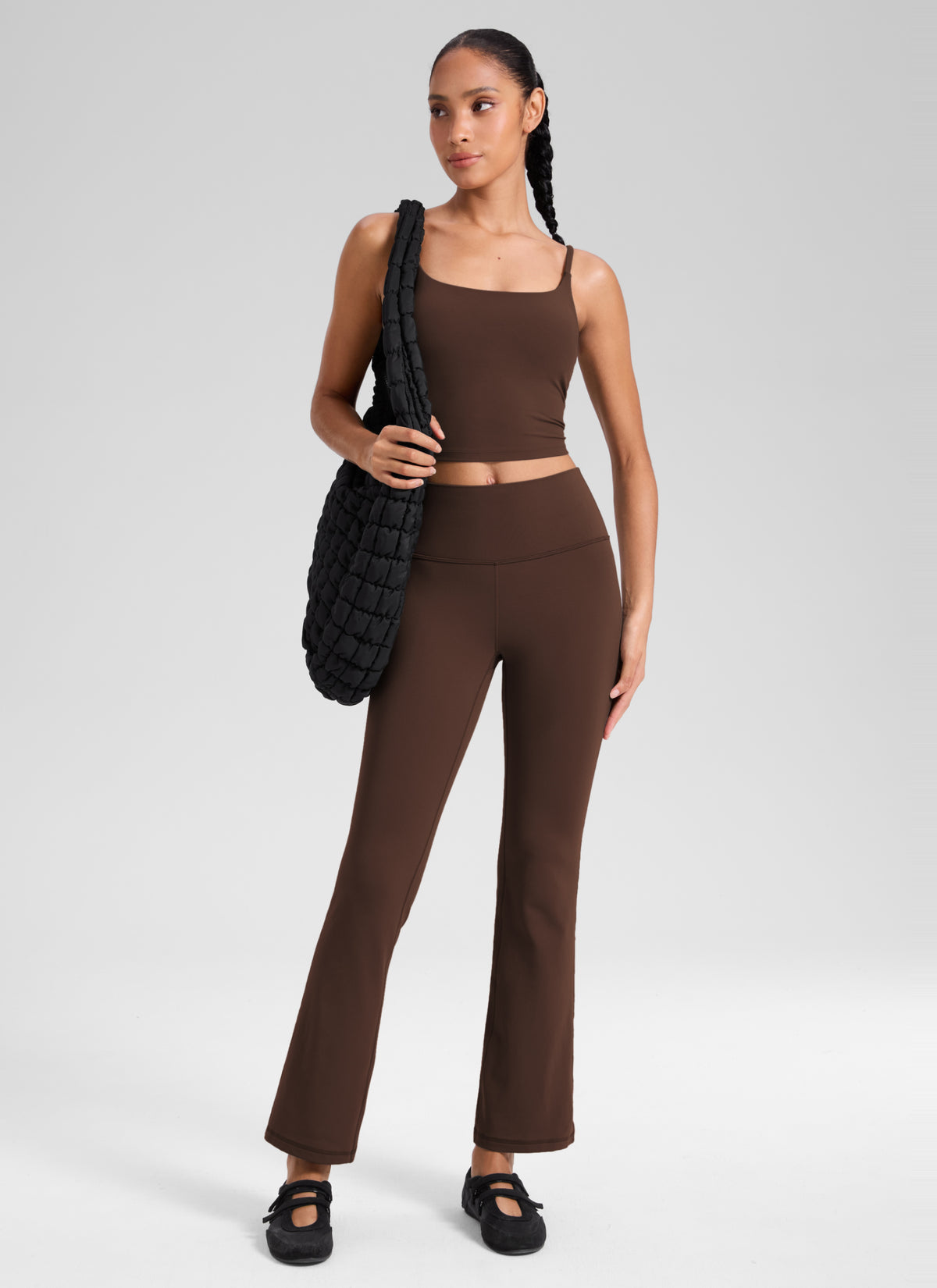 CRZ YOGA Women's Yoga High Waist Butterluxe Flare Pocket Leggings 29