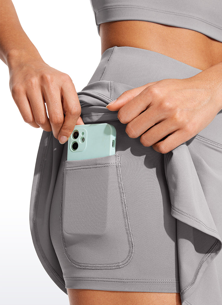 CRZ YOGA Women's Skort UPF 50+ Pleated High Rise Tennis Skirt 14'' Elfin Purple