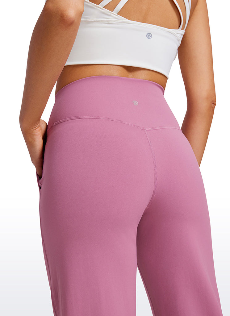 CRZ YOGA Women's Butterluxe High Rise Wide Leg Pants with Pockets 31'' Noctilucence Red