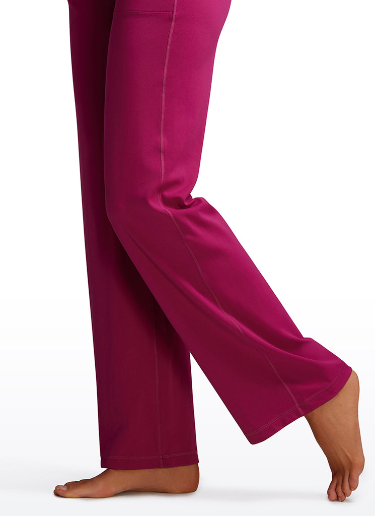 CRZ YOGA Women's Butterluxe High Rise Wide Leg Pants with Pockets 31'' Magenta Purple