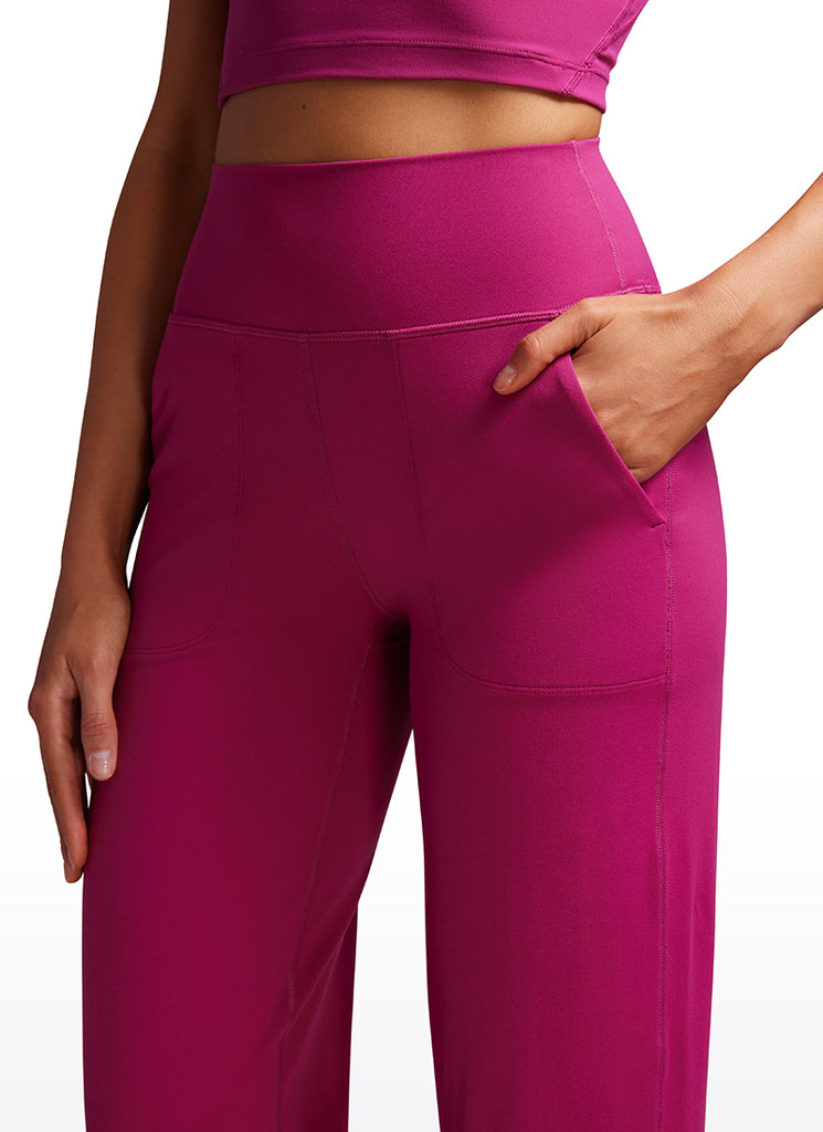 CRZ YOGA Women's Butterluxe High Rise Wide Leg Pants with Pockets 31'' Magenta Purple