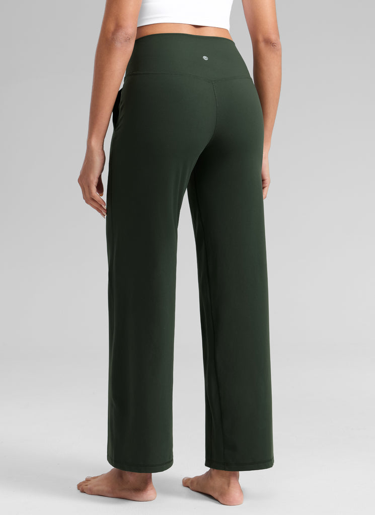 CRZ YOGA Women's Butterlift High Waisted Wide Leg Pants with Pockets True Navy