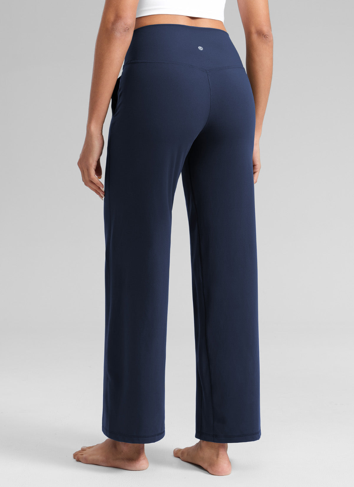 CRZ YOGA Women's Butterlift High Waisted Wide Leg Pants with Pockets Club Blue