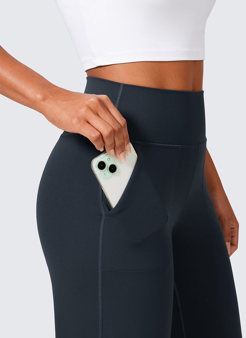 CRZ YOGA Women's Butterlift High Waisted Wide Leg Pants with Pockets True Navy