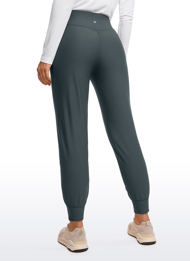 CRZ YOGA Womens Fleece Lined Soft Workout Joggers with Pockets 27.5" Melanite