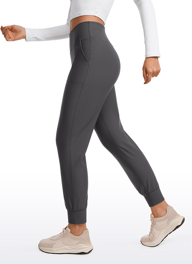 CRZ YOGA Womens Fleece Lined Soft Workout Joggers with Pockets 27.5" Ink Gray