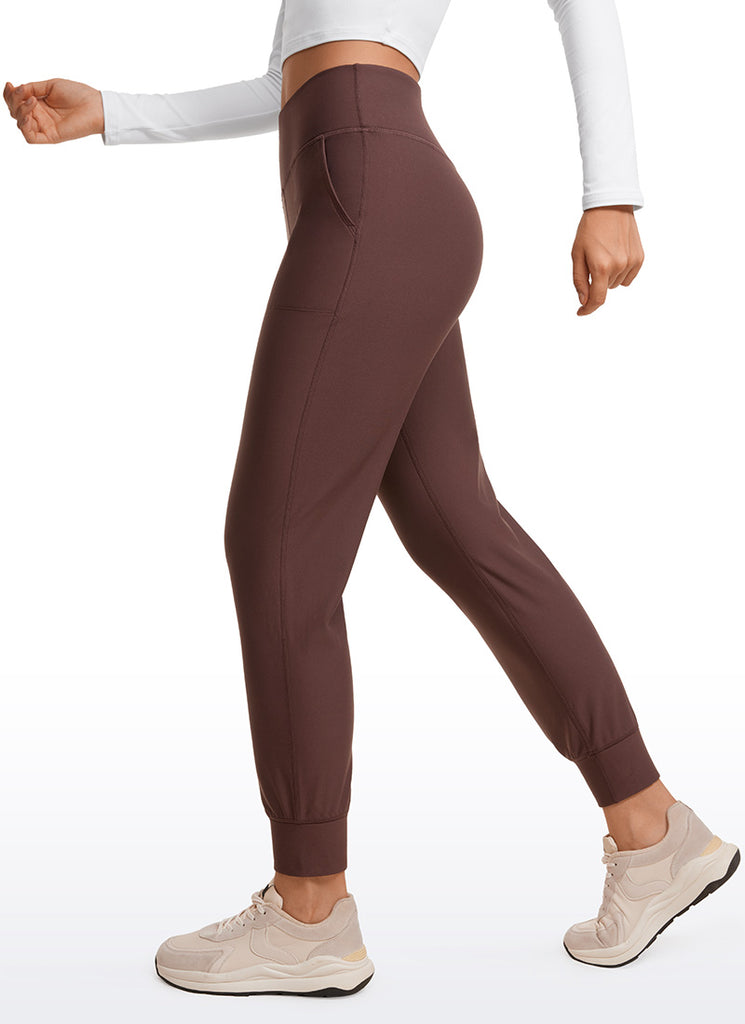 CRZ YOGA Womens Fleece Lined Soft Workout Joggers with Pockets 27.5" Taupe