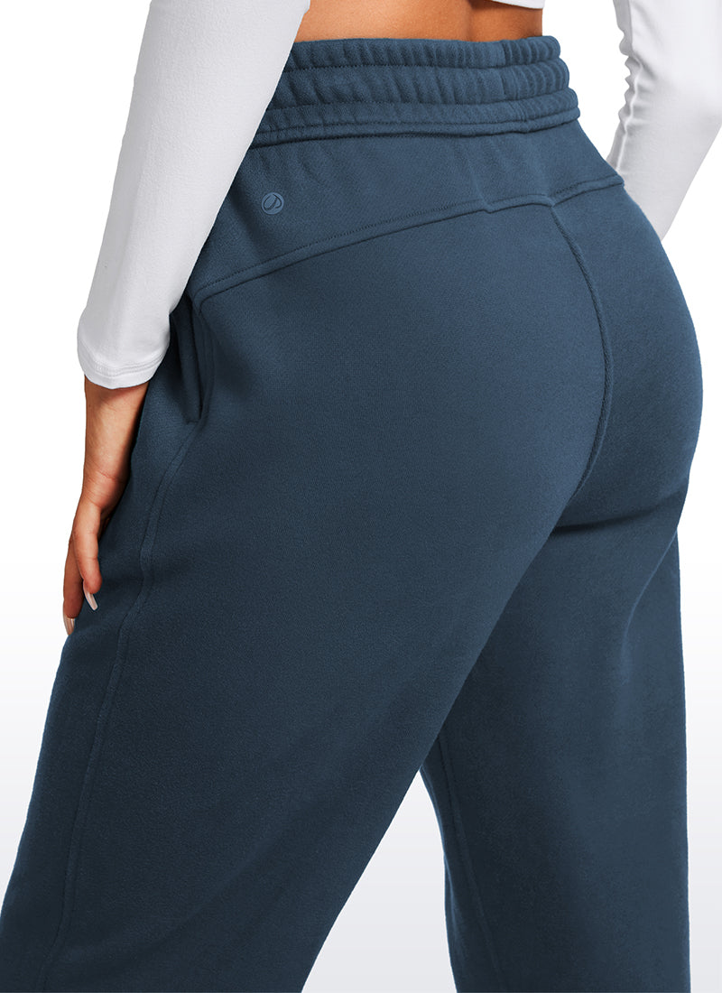 Pantalon de survêtement coupe droite doublé en polaire de coton 30''