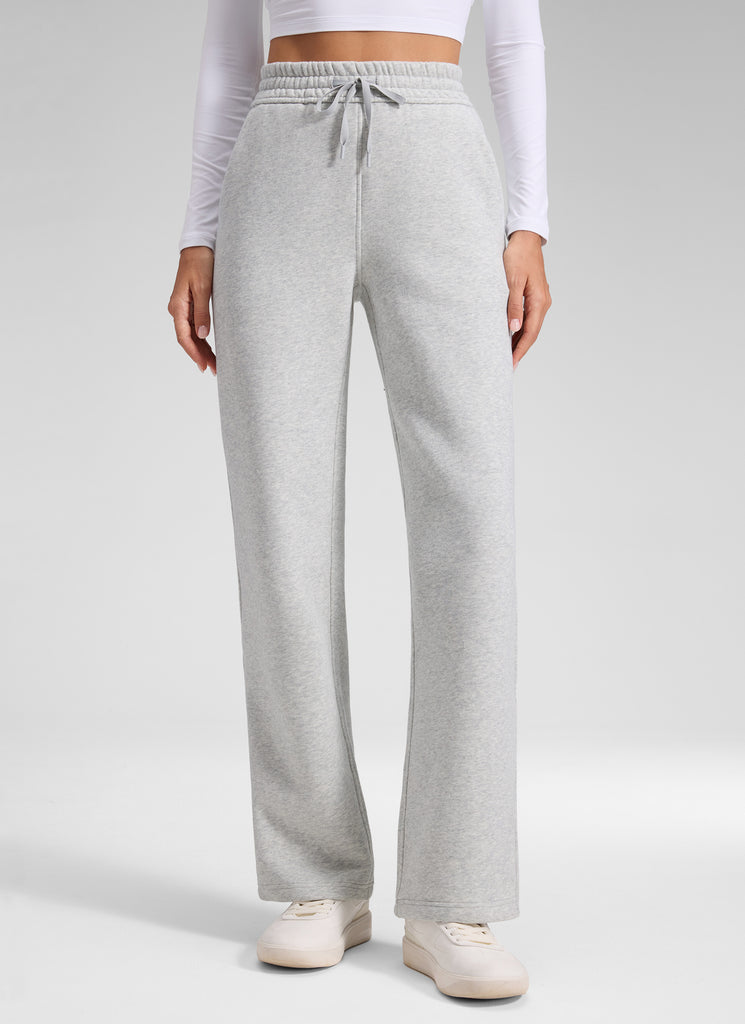 CRZ YOGA Womens Cotton Fleece Lined Straight Leg Lounge Sweatpants30'' Oak