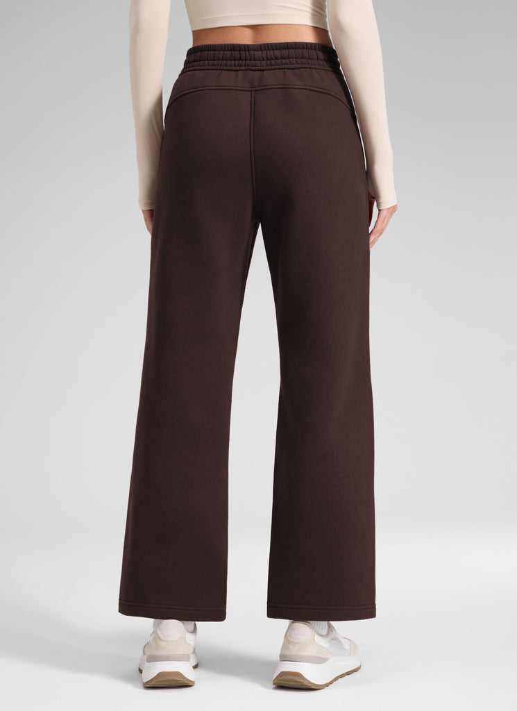 CRZ YOGA Women's Cotton Fleece Lined Casual Straight Leg Pant 28'' Milky White