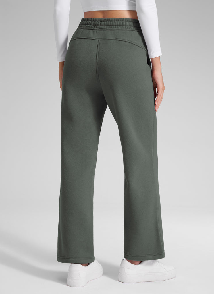 CRZ YOGA Women's Cotton Fleece Lined Casual Straight Leg Pant 28'' Hot Fudge Brown