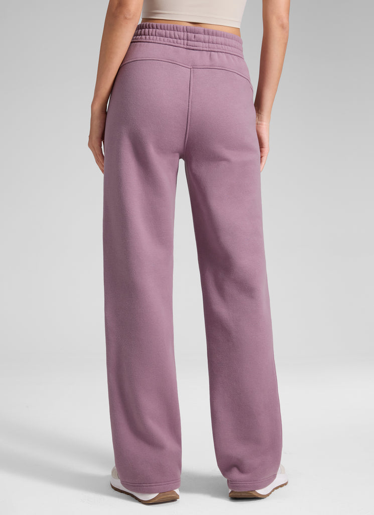CRZ YOGA Women's Cotton Fleece Lined Casual Straight Leg Pant 32'' Ink Blue