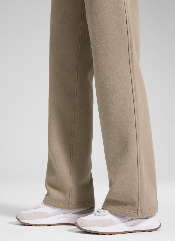 CRZ YOGA Women's Cotton Fleece Lined Casual Straight Leg Pant 32'' Ink Blue