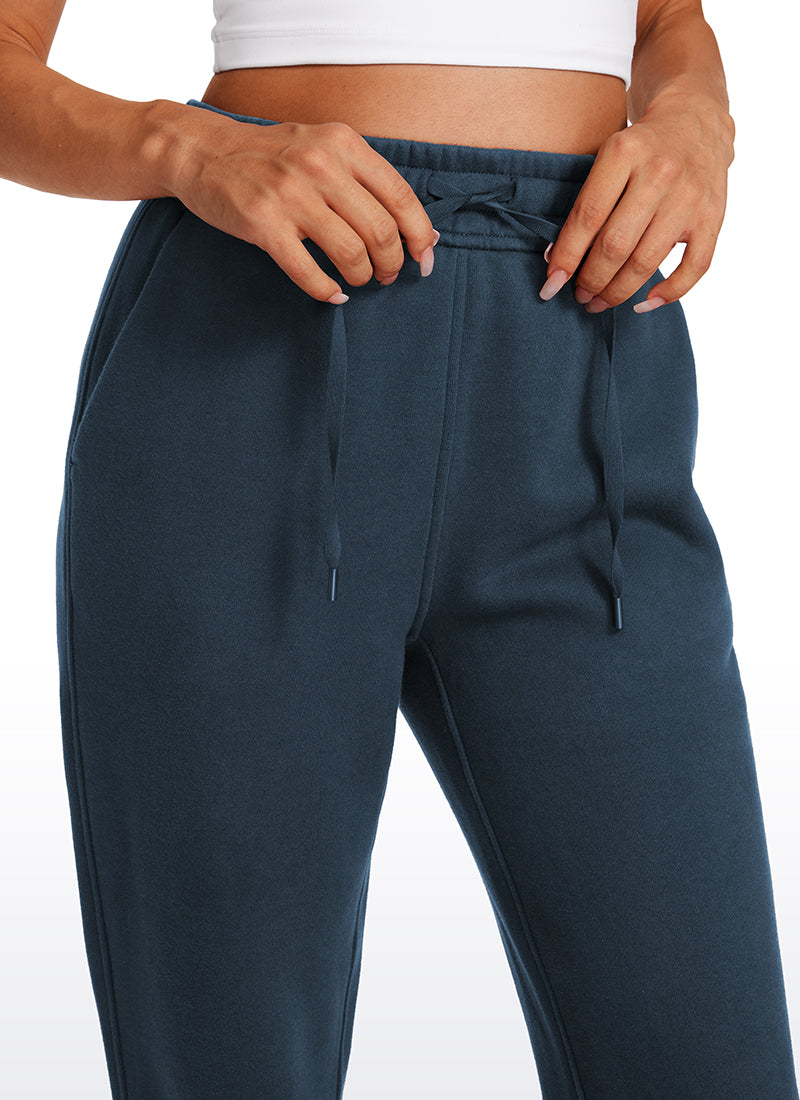 Pantalon de survêtement taille haute doublé en polaire de coton 28''