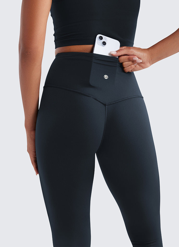 CRZ YOGA Women  Butterluxe High Waist Pockets Mini Flared Leggings 33" True Navy