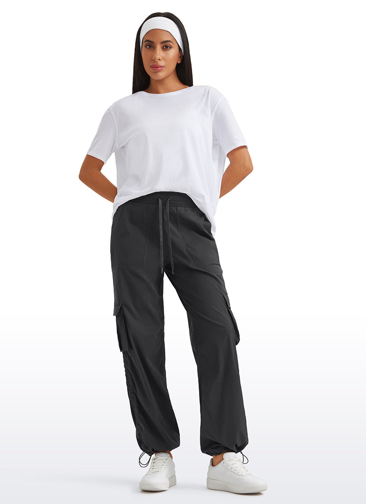 CRZ YOGA  Lightweight Workout Straight Leg Pocket Casual Cargo Pants Ink Blue