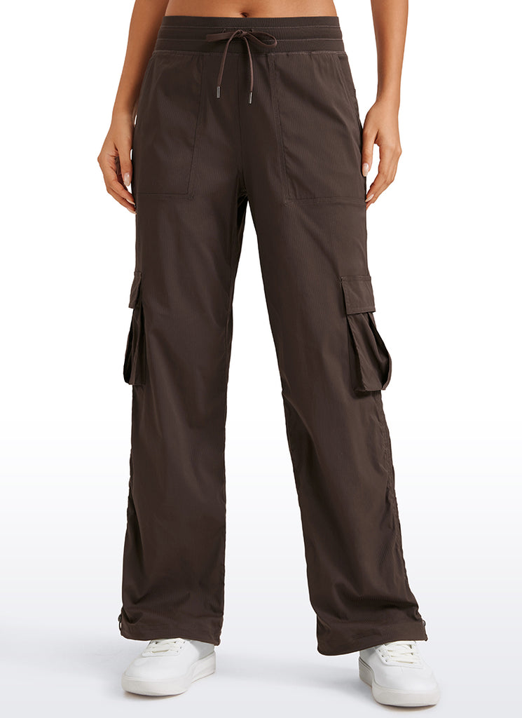 CRZ YOGA  Lightweight Workout Straight Leg Pocket Casual Cargo Pants Ink Gray