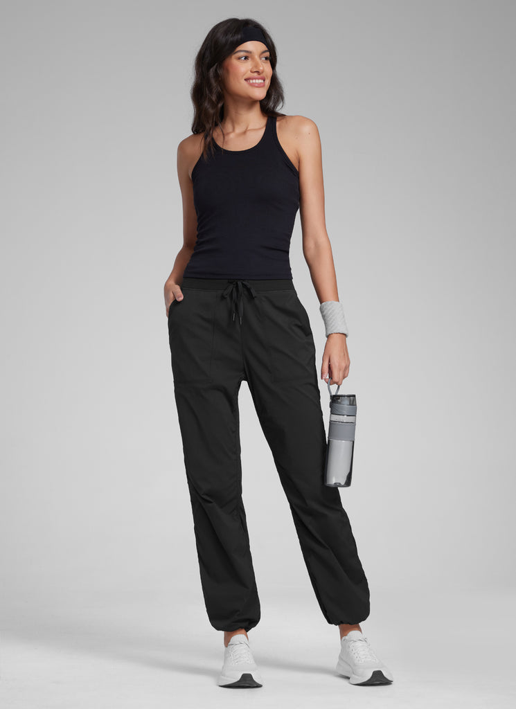 CRZ YOGA Women's Lightweight Straight Leg Workout Pocket Pants 28" Black