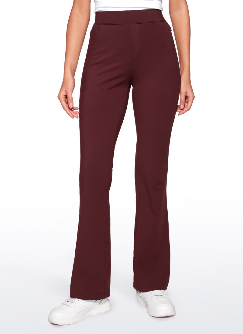 Pantalon évasé extensible avec poches zippées 31