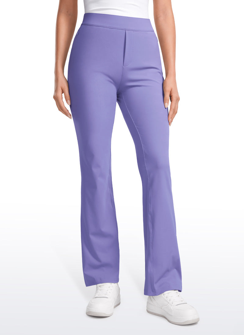 Stretch Flared Pants with Zip Pockets 31