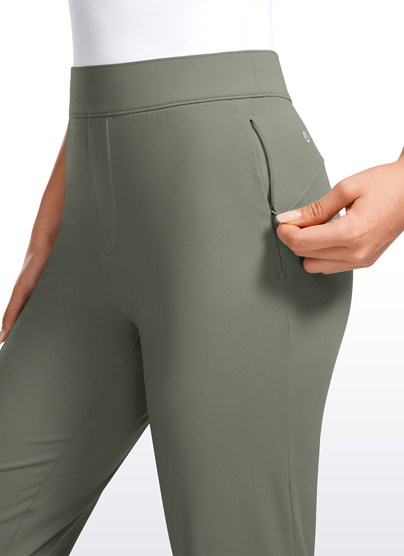 Stretch Flared Pants with Zip Pockets 31