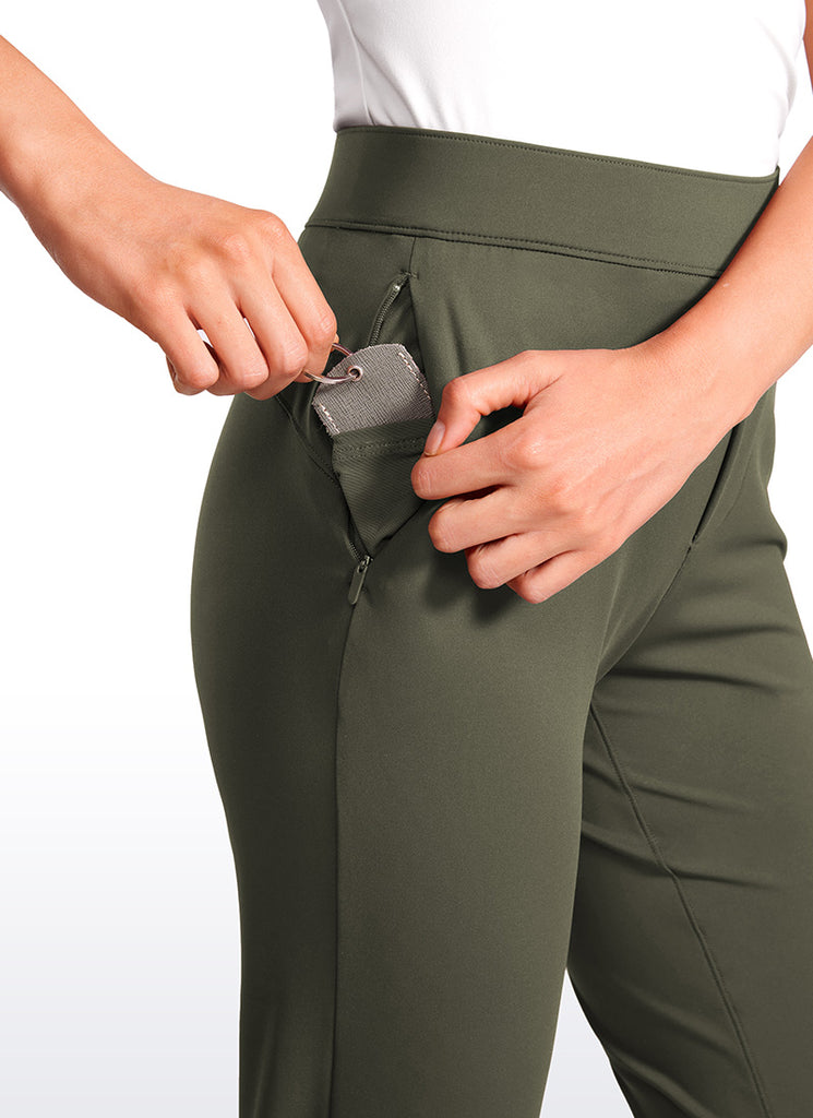 CRZ YOGA  Womens Flare  Pants Casual High Waisted with Zip Pockets Black