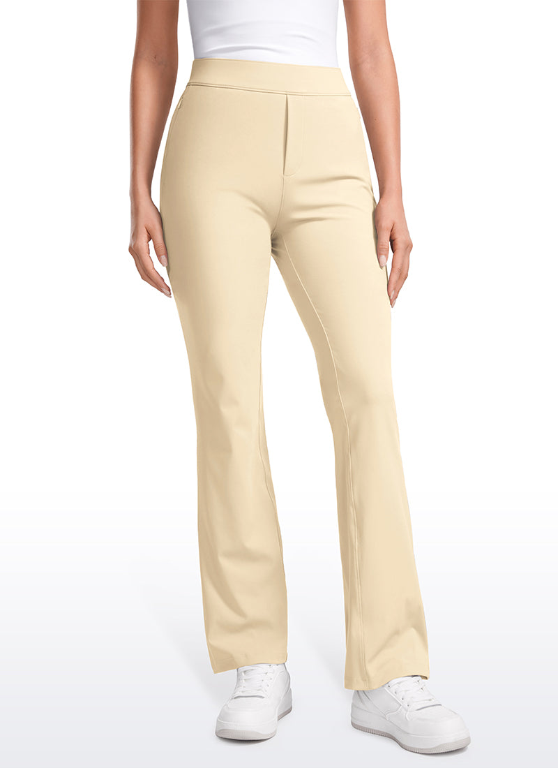 Stretch Flared Pants with Zip Pockets 31