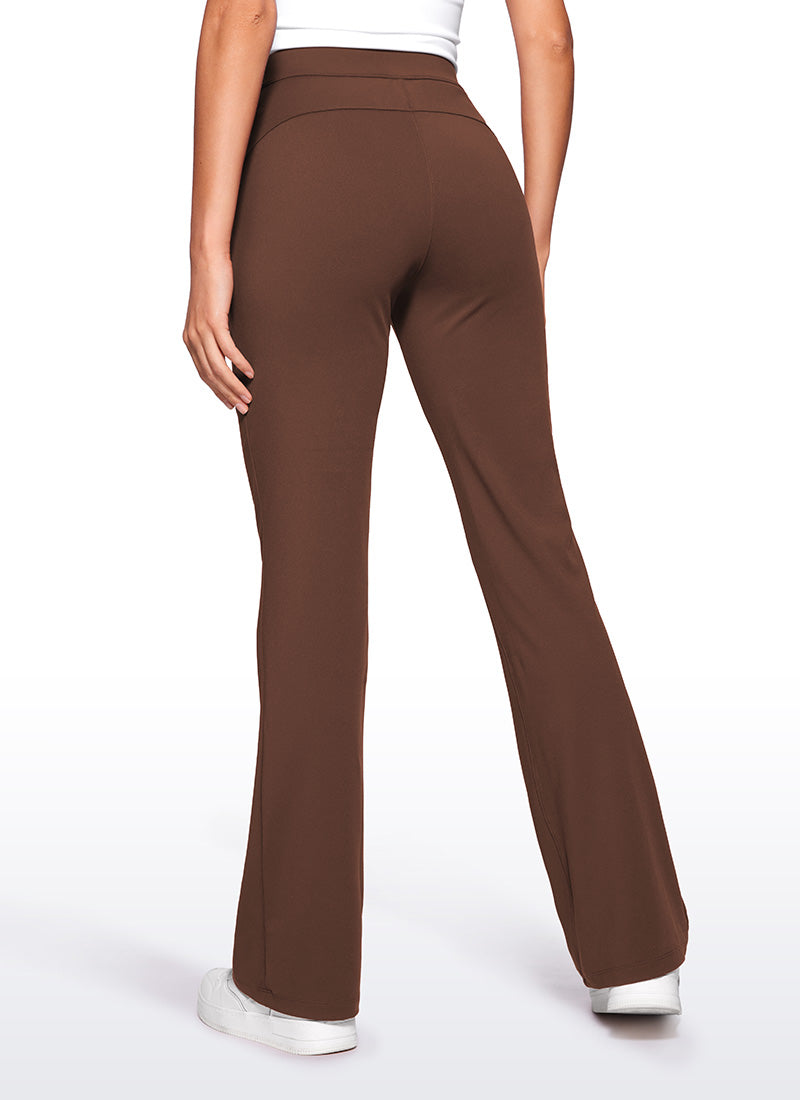 Stretch Flared Pants with Zip Pockets 31