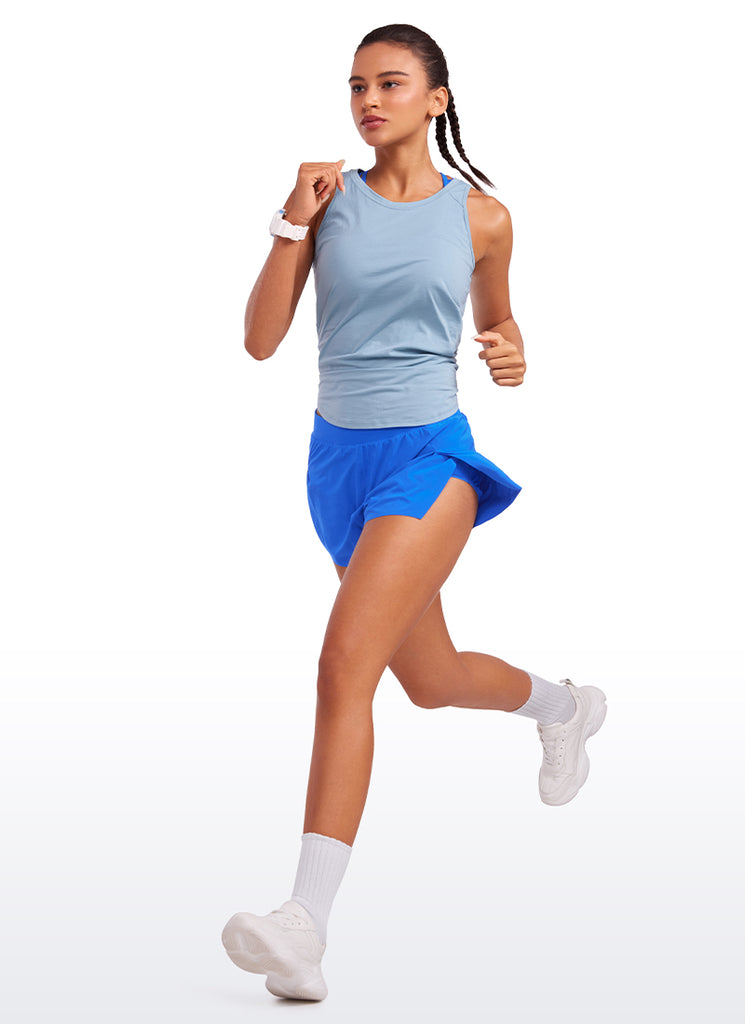 CRZ YOGA Women's Running Feathery-Fit Soft Spilt Short Quick Dry Lined Black