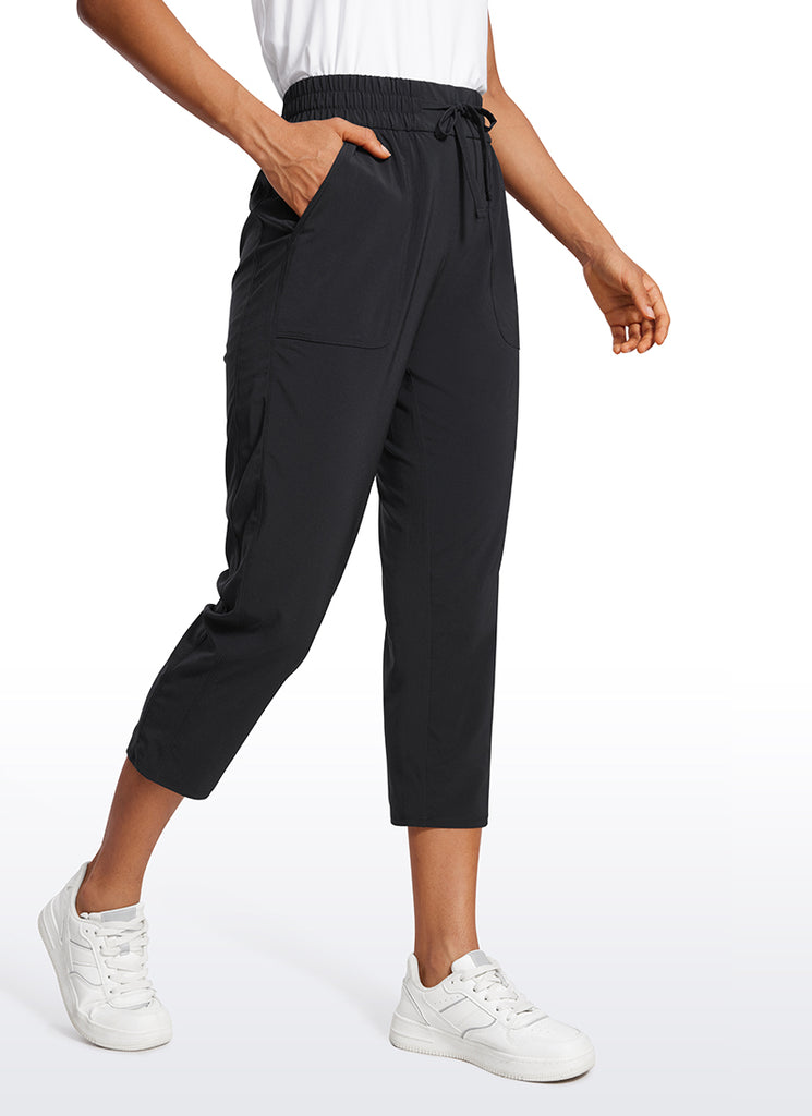 CRZ YOGA Women's Casual Slim Fit Cropped Pants with Pockets 23'' Black