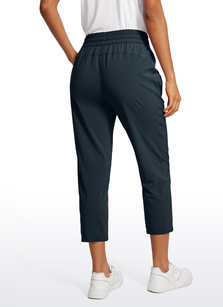 CRZ YOGA Women's Casual Slim Fit Cropped Pants with Pockets 23'' Grey Sage