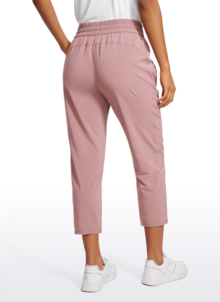 CRZ YOGA Women's Casual Slim Fit Cropped Pants with Pockets 23'' Twilight Rose Pink