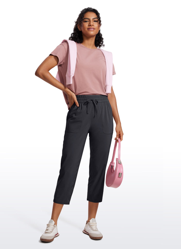 CRZ YOGA Women's Casual Slim Fit Cropped Pants with Pockets 23'' Mint Moment