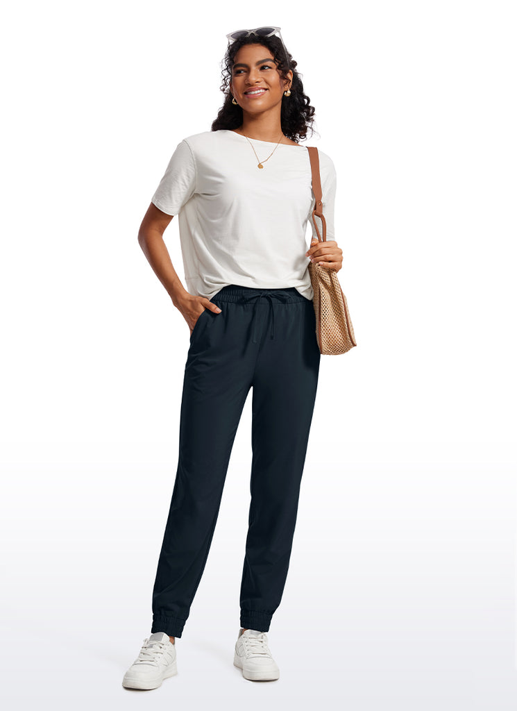 CRZ YOGA Women's Casual Workout Joggers with Pockets 28" True Navy