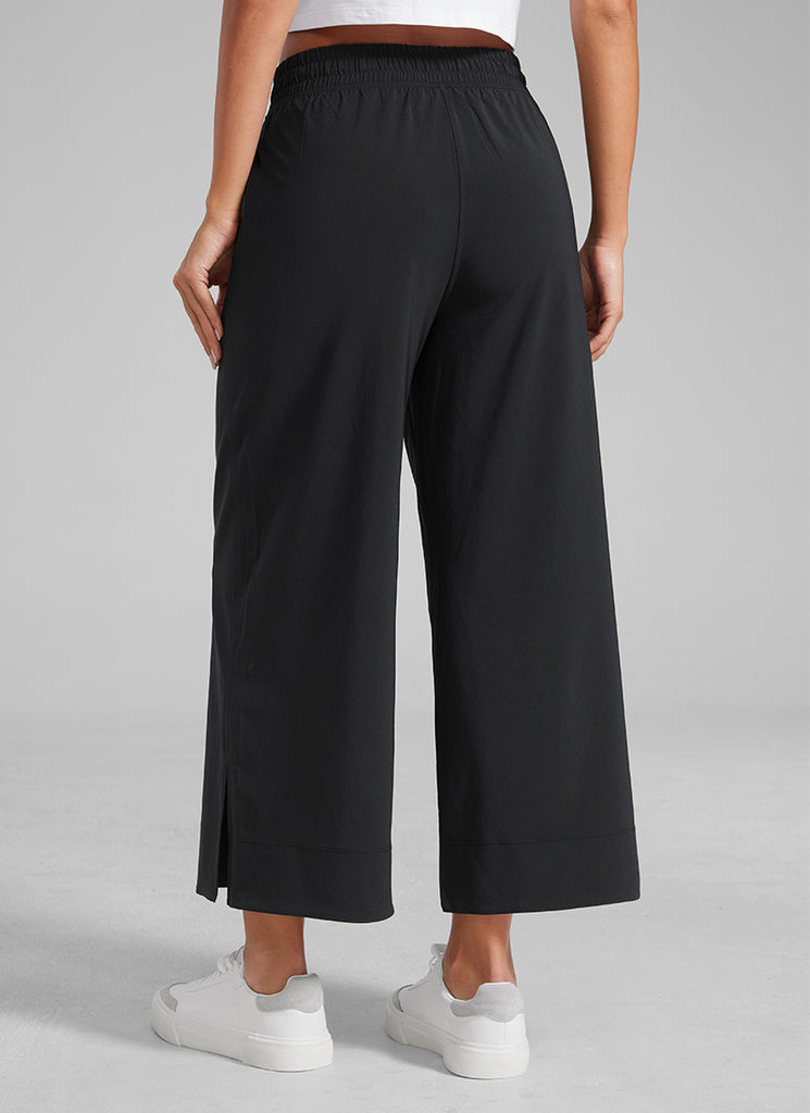 CRZ YOGA Women's  Causal High Waisted Wide Leg Pockets Pants 25'' Grey Sage