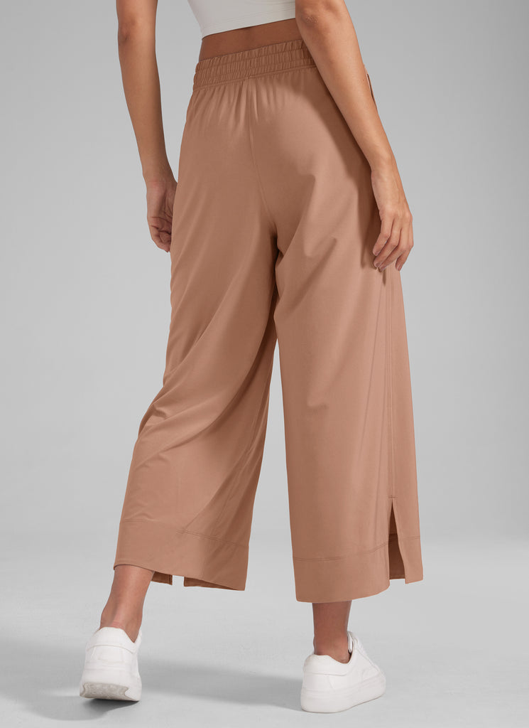 CRZ YOGA Women's  Causal High Waisted Wide Leg Pockets Pants 25'' Milky White