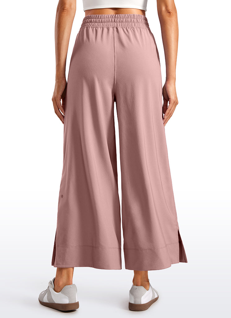 CRZ YOGA Women's  Causal High Waisted Wide Leg Pockets Pants 25'' True Navy