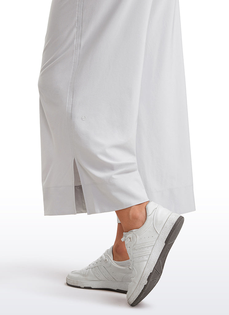 CRZ YOGA Women's  Causal High Waisted Wide Leg Pockets Pants 25'' Twilight Rose Pink