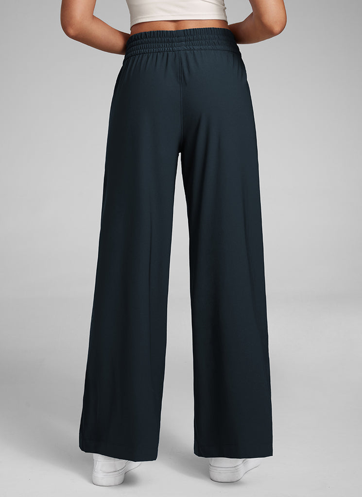 CRZ YOGA Women's Casual High Rise Wide Leg Pants with Pockets 30'' True Navy