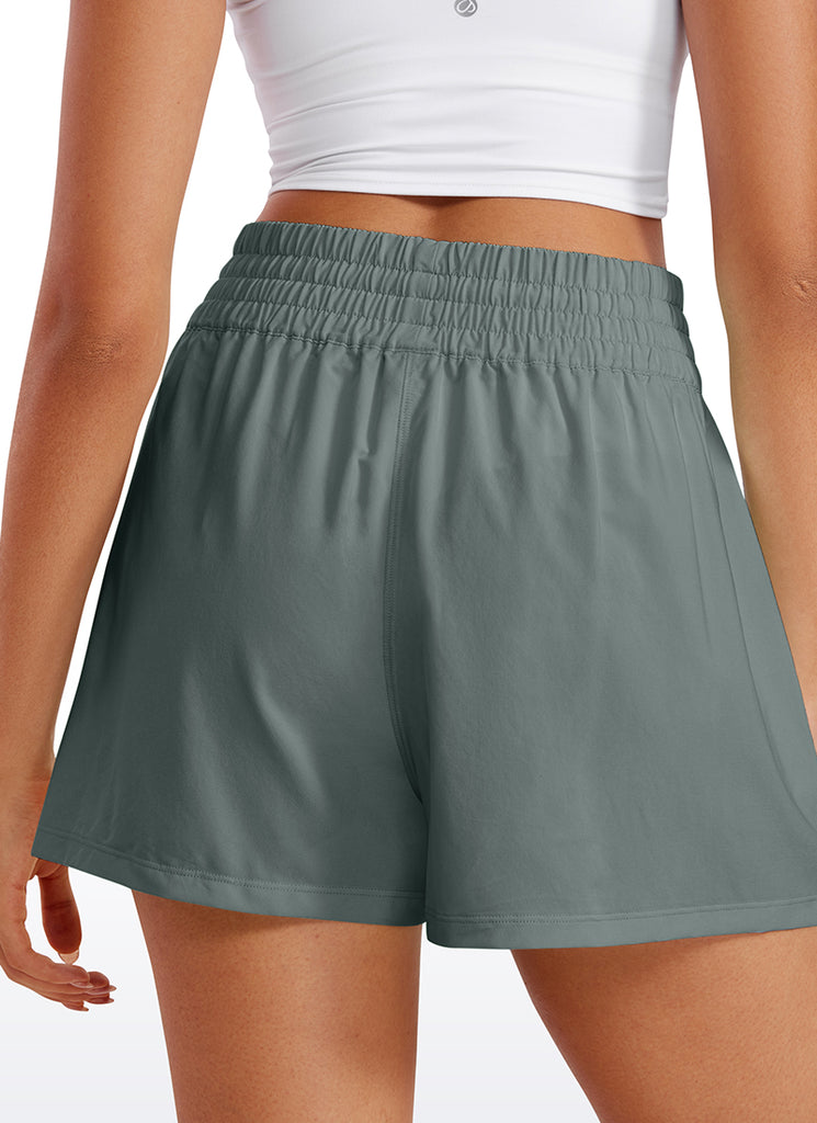 CRZ YOGA Women's Casual Feathery-Fit Soft High Rise Golf Shorts 3'' Grey Sage