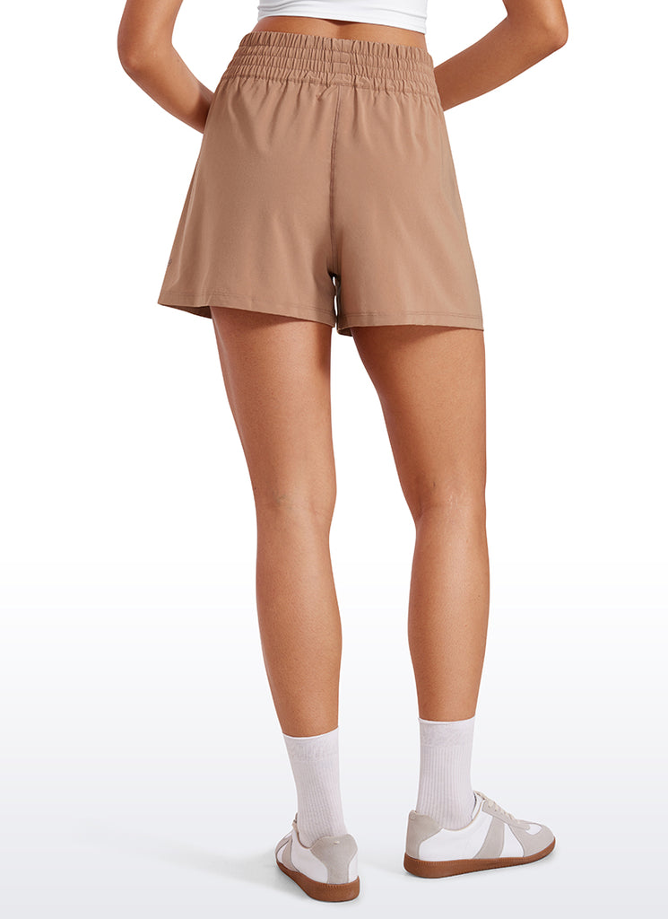 CRZ YOGA Women's Casual Feathery-Fit Soft High Rise Golf Shorts 3'' Mocha Mousse