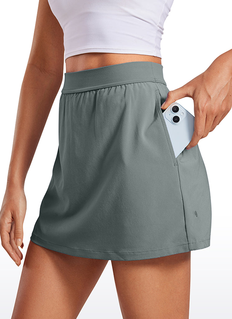 CRZ YOGA Women's Golf High Waisted Skirt Overlay Shorts with Pockets Dark Lavender Purple