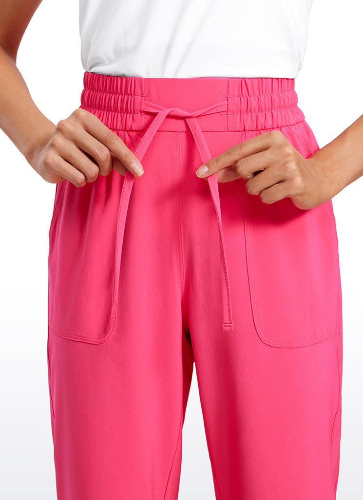 CRZ YOGA Women's Casual Workout Pants Mid Rise with Pockets 27" Platinum Grey