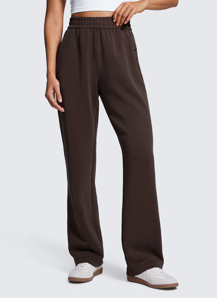 CRZ YOGA Women's SoftAura High Rise Wide Leg Pants with Pockets 31'' Ink Blue