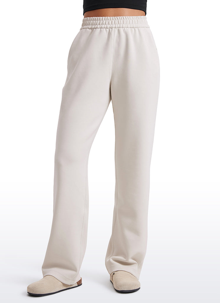 CRZ YOGA Women's SoftAura High Rise Wide Leg Pants with Pockets 31'' Black