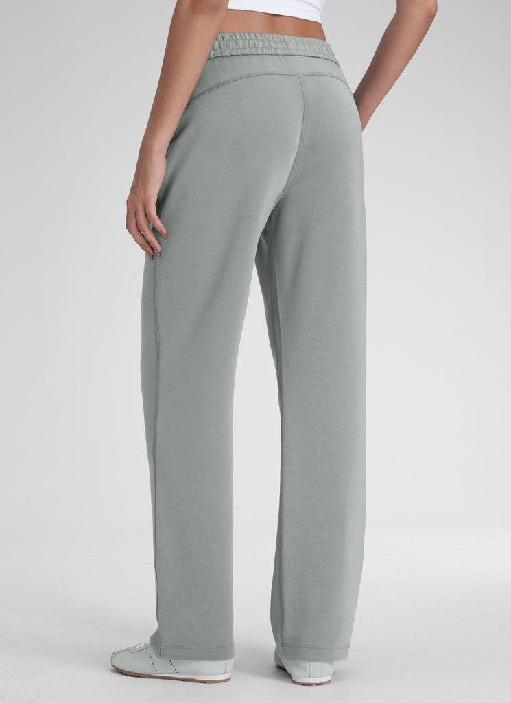 CRZ YOGA Women's SoftAura High Rise Wide Leg Pants with Pockets 31'' Milky White